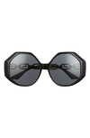 Versace 59mm Round Sunglasses In Black/ Dark Grey