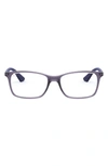 Ray Ban 56mm Optical Glasses In Transparent Violet