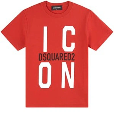 Dsquared2 Red Relax Icon Print T-shirt