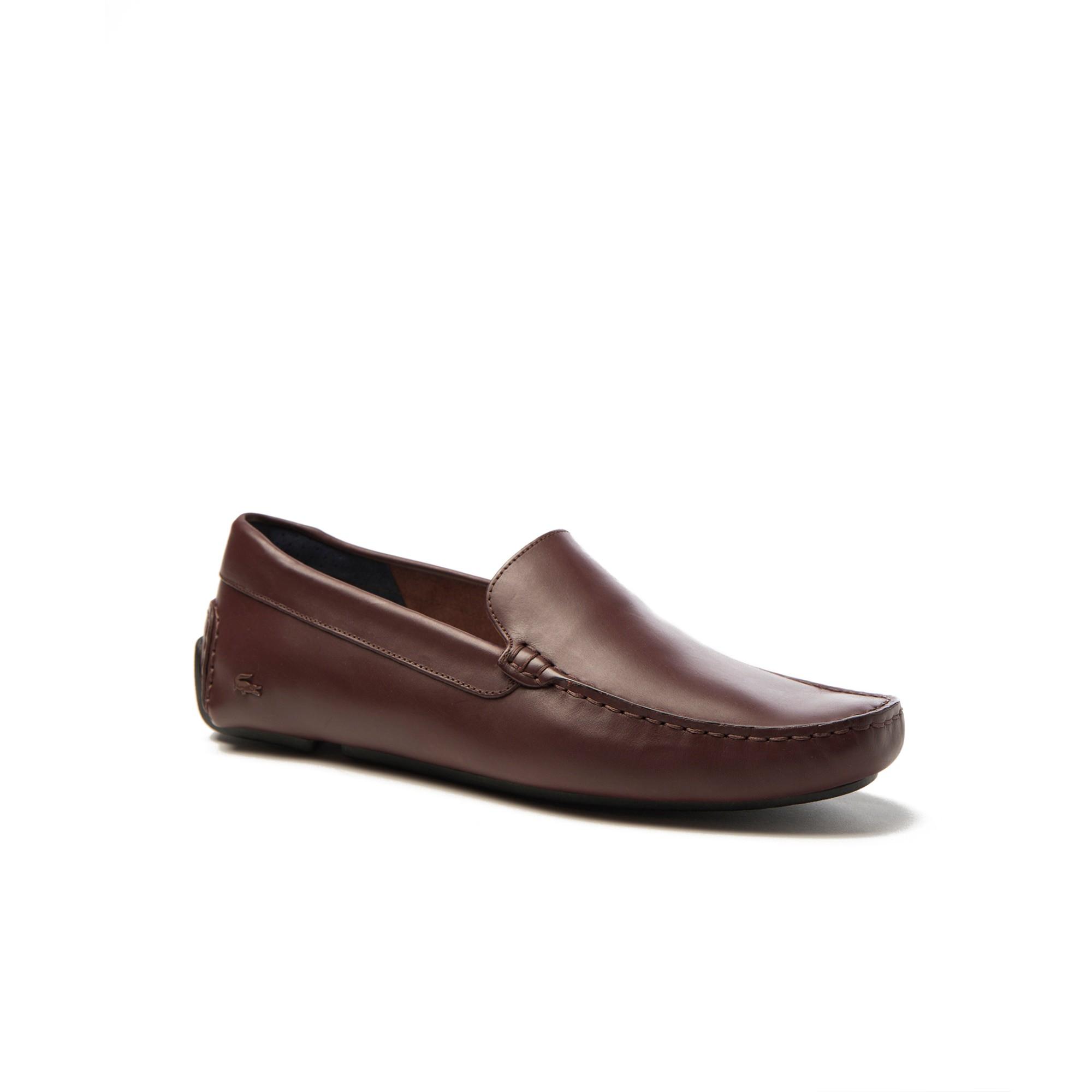 men's piloter leather moccasins lacoste