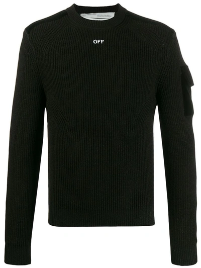 Off-white Men's Black Cotton Sweater