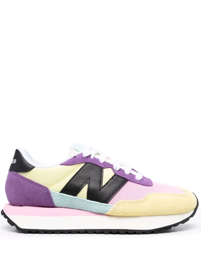 New Balance 237 Colour-block Sneakers In Yellow/purple