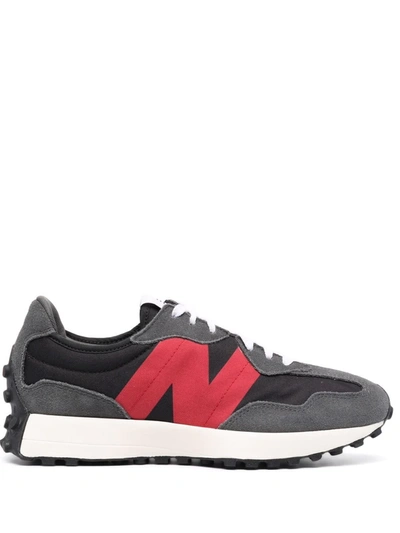 New Balance Trainers 327 Suede Magnetic Grey In Grey/red