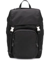 Prada Front-pocket Nylon Backpack In Black