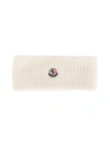 Moncler Knitted Logo Plaque Headband In 034 White