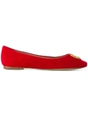 Tory Burch 10mm Chelsea Suede Ballerina Flats In Liberty Red