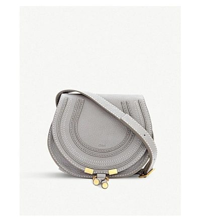 Chloé Chloe Cashmere Grey Marcie Leather Cross-body Bag