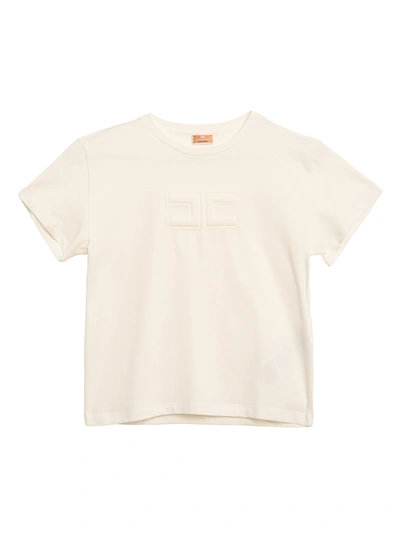 Elisabetta Franchi Kids' Padded Logo T-shirt In White