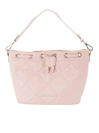Ermanno Scervino Quilted Faux Leather Bucket Bag In Pink
