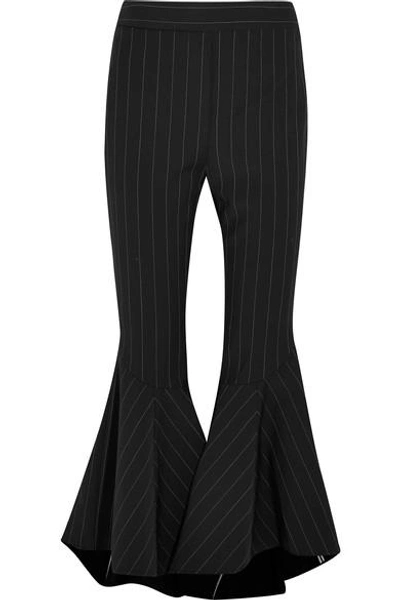 Ellery Sinuous Pinstriped Crepe Flared Pants