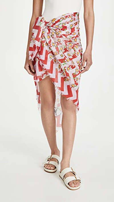 Missoni Silk Sarong In Red