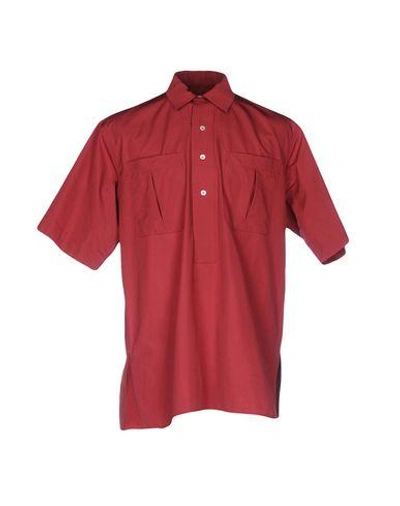 E. Tautz Einfarbiges Hemd In Brick Red