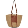 Chloé + Net Sustain Leather-trimmed Raffia Basket Bag In Sepia Brown