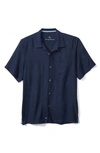 Tommy Bahama Tropic Isle Short Sleeve Button-up Silk Camp Shirt In Navy