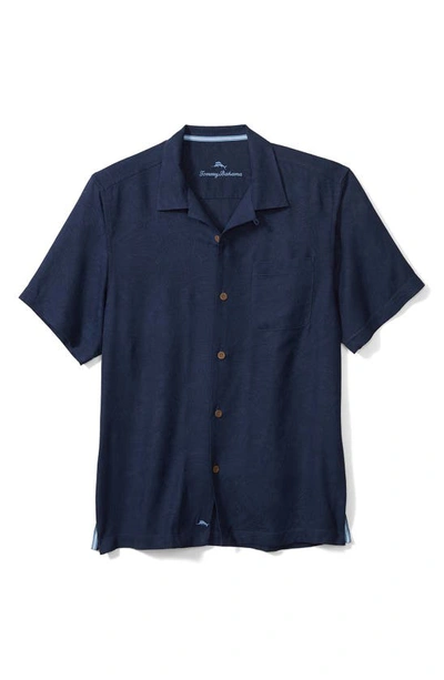 Tommy Bahama Tropic Isle Short Sleeve Button-up Silk Camp Shirt In Navy