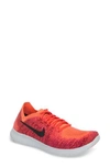 Nike Free Run Flyknit 2 Running Shoe In Red/ Black/ Mango/ Pink
