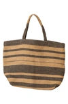 Will And Atlas Sonoma Stripe Jute Shopper In Gray/ Natural