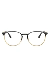 Ray Ban Phantos 53mm Optical Glasses In Gold Black