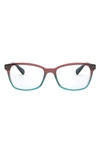Ray Ban 54mm Square Optical Glasses In Red Blue