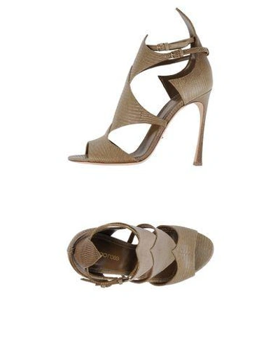 Sergio Rossi Sandals In Khaki