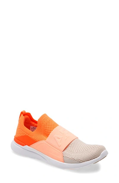 Apl Athletic Propulsion Labs Techloom Bliss Knit Running Shoe In Molten / Neon Peach / Sand
