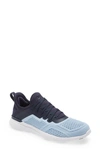 Apl Athletic Propulsion Labs Techloom Tracer Knit Training Shoe In Midnight / Ice Blue / White