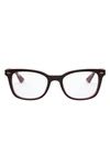 Ray Ban 53mm Optical Glasses In Pink Brown
