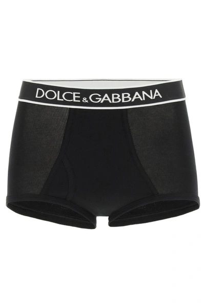 Dolce & Gabbana Logo Waistband Briefs In Black