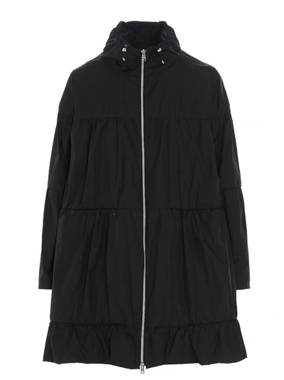 Herno Tiered Sheer Parka In Black