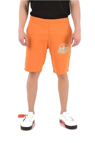 Off-white Men's Orange Cotton Shorts