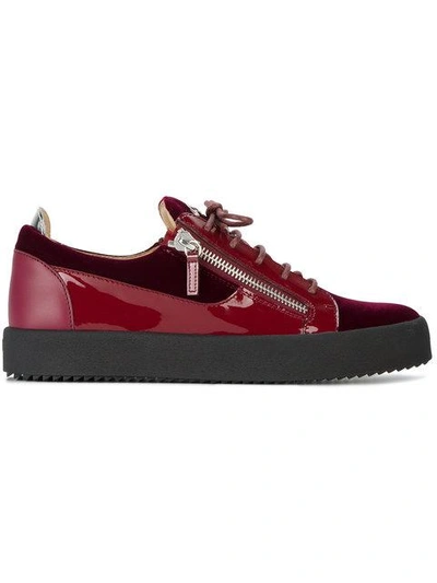 Giuseppe Zanotti Burgundy Frankie Sneakers In Red