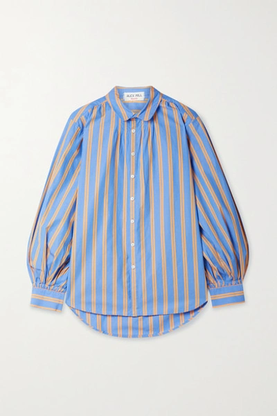 Alex Mill Kit Striped Cotton-poplin Shirt In Blue