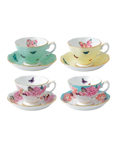 Miranda Kerr For Royal Albert Teacups & Saucers, Set Of 4 In Multi