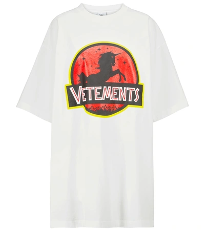 Vetements Wild Unicorn-print Cotton-jersey T-shirt In White
