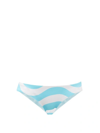 Solid & Striped The Elle Reversible Recycled-fibre Bikini Briefs In Blue