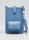 Loro Piana Forget Me Not Leather Crossbody Bag In 605g Roman Sky