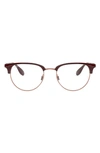 Ray Ban 53mm Square Optical Glasses In Chocolate