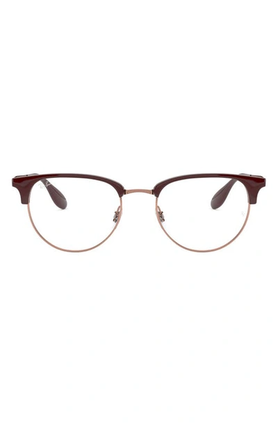Ray Ban 53mm Square Optical Glasses In Chocolate