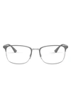 Ray Ban 54mm Rectangular Optical Glasses In Grey Silver