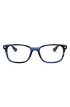 Ray Ban 51mm Square Optical Glasses In Striped Blue