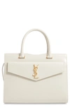 Saint Laurent Uptown Small Cabas Leather Satchel In Cremasoft