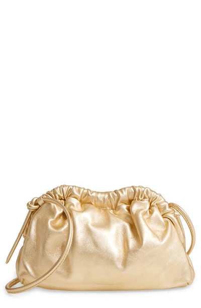 Mansur Gavriel Mini Cloud Leather Clutch In Gold