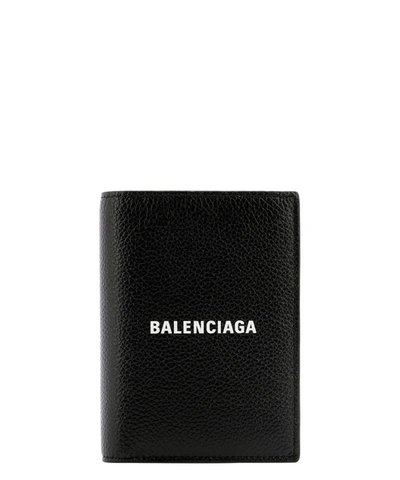 Balenciaga Logo Print Bifold Wallet In Black