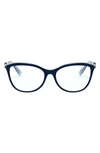 Tiffany & Co 54mm Cat Eye Optical Glasses In Transparent Blue
