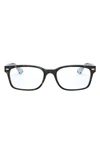 Ray Ban 51mm Square Optical Glasses In Havana Blue