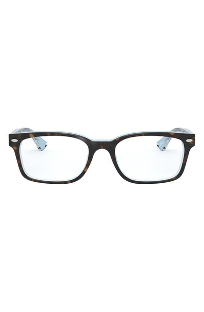 Ray Ban 51mm Square Optical Glasses In Havana Blue