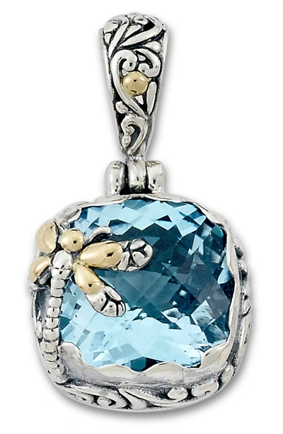 Samuel B Jewelry Topaz Dragonfly Pendant In Blue