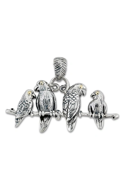 Samuel B Jewelry 18k Yellow Gold & Sterling Silver Birds On Branch Pendant In Silver And Gold