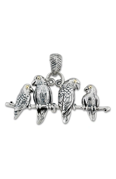 Samuel B Jewelry Samuel B. 18k Yellow Gold & Sterling Silver Birds On Branch Pendant In Silver And Gold