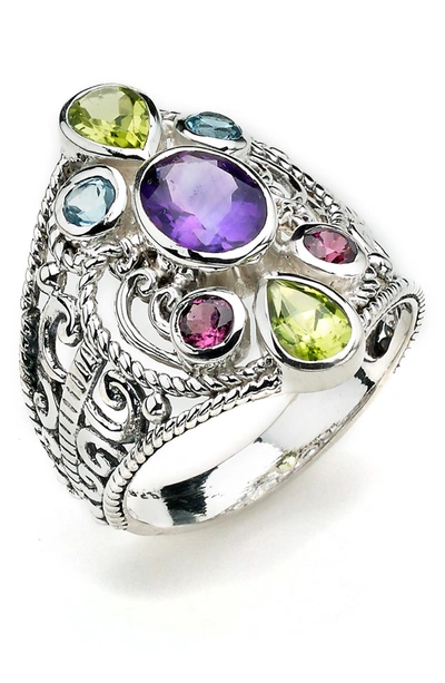 Samuel B Jewelry Sterling Silver Multi Gemstone Ring